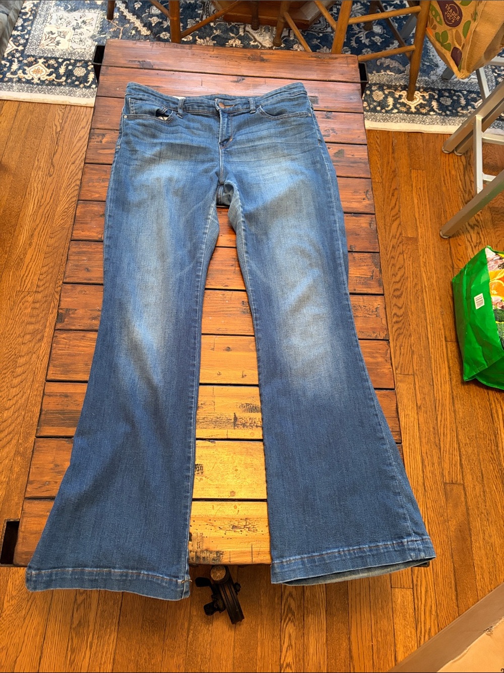 GAP Women's Blue Flare Jeans with Faded Wash